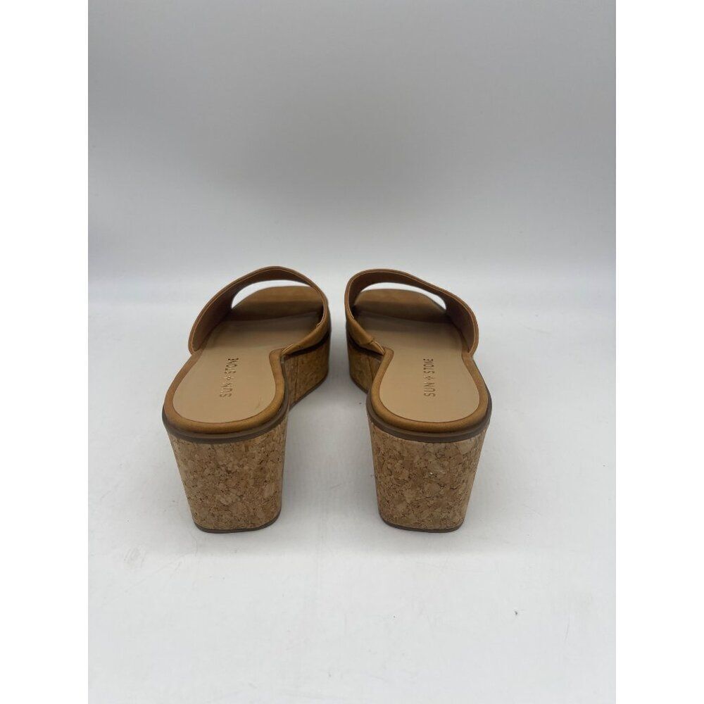 Sun + Stone Charlotte Women Tan Open-Toe Slip-On Wedge Shoe Size 8.5 - Picture 5 of 11